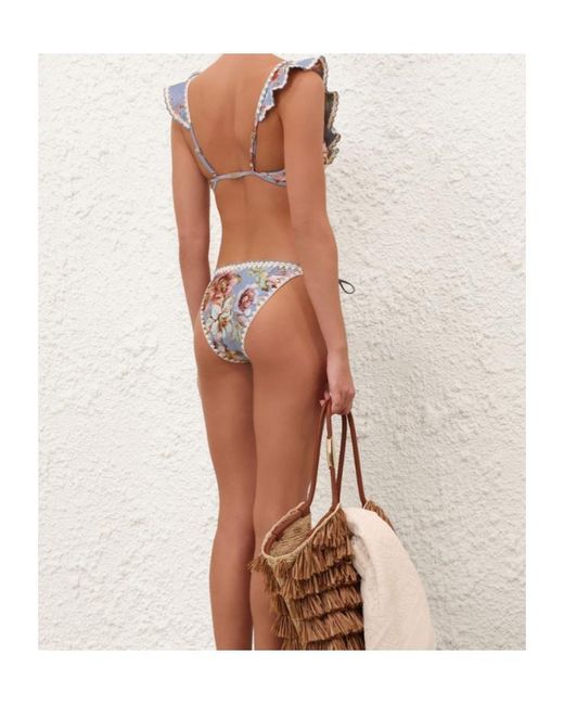 Zimmermann Blue Awaken Crochet Tri Bikini Top