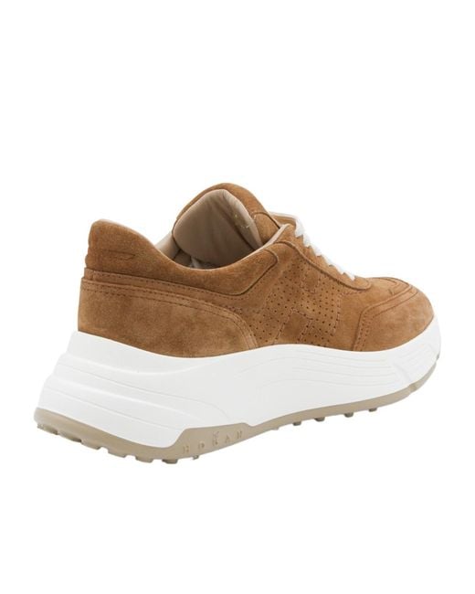 Hogan Brown Round Toe Sneakers