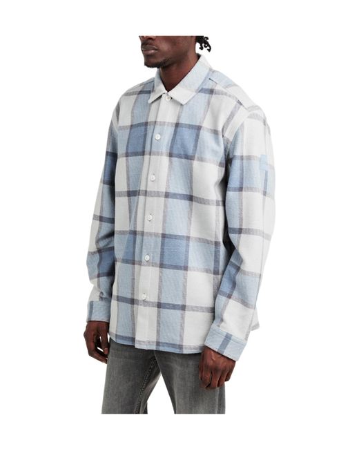 Boss Blue Color-Blocked Plaid Jacket for men