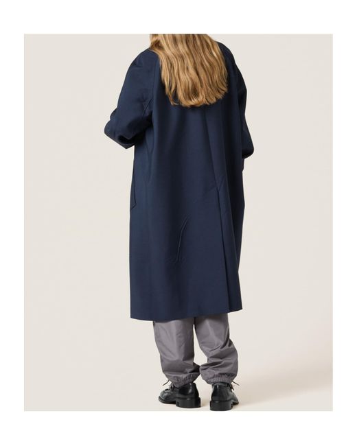 Miu Miu Blue Button-Up Long Coat