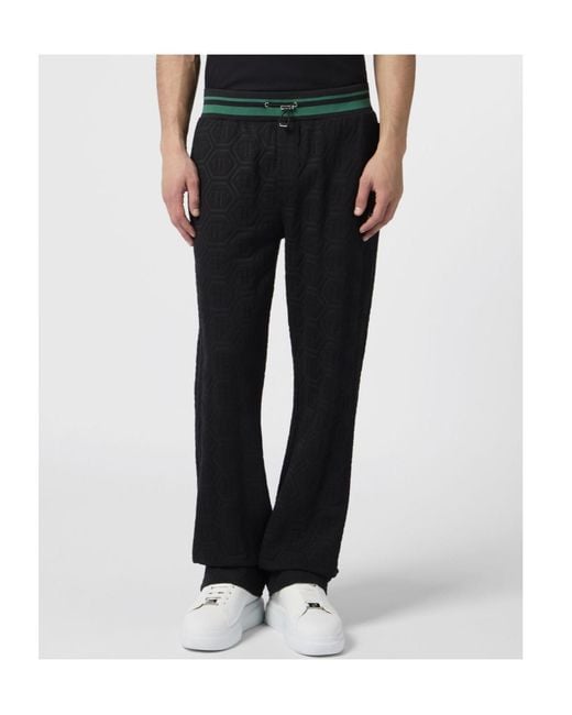 Philipp Plein Black Jacquard Monogram Track Pants for men