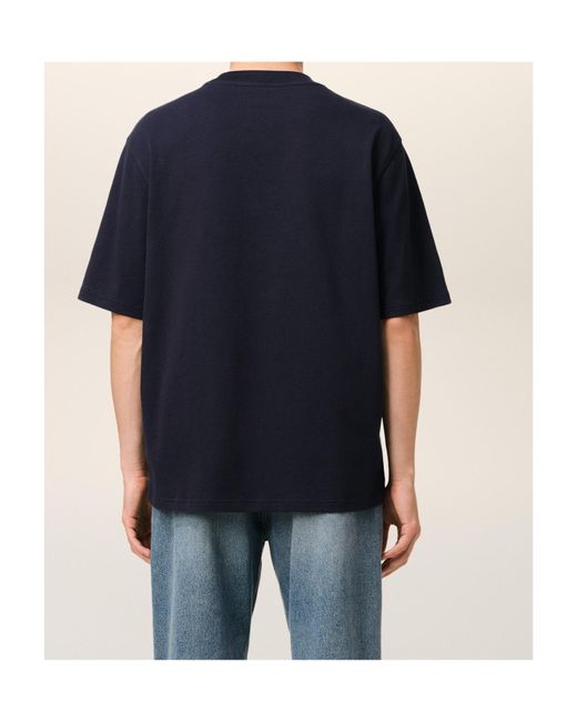AMI Blue Short-Sleeved Crewneck T-Shirt for men