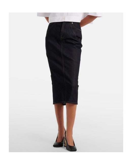 Givenchy Black Denim Midi Skirt