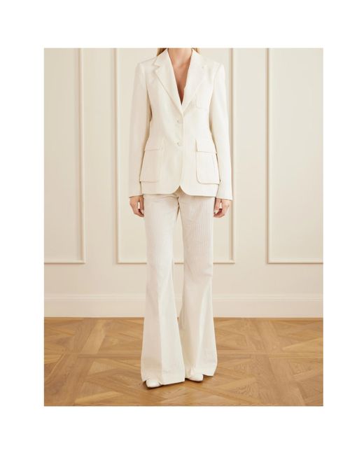 Gabriela Hearst White Louisa Cotton Ribbed Blazer
