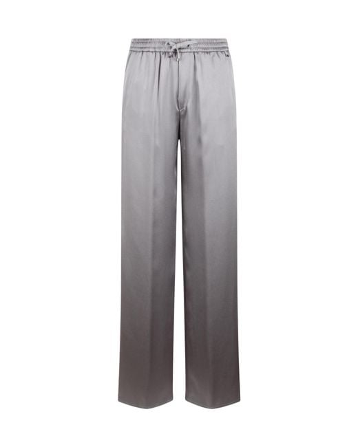 Herno Gray Drawstring Straight Leg Pants