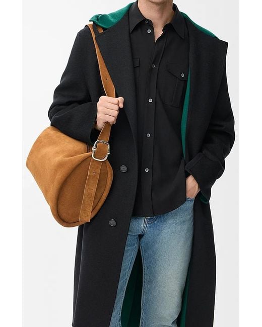 Loewe Brown Loop Buckle-Detail Suede Shoulder Bag for men