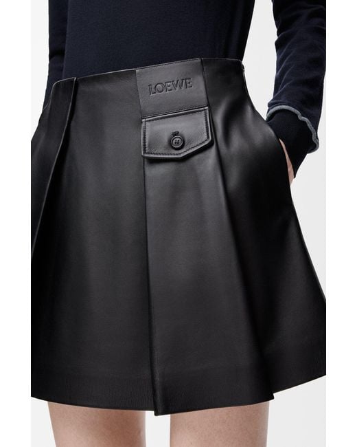 Loewe Black Pleated Mini Skirt