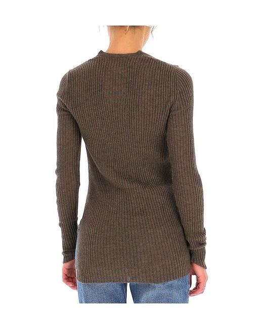 Uma Wang Green Rib Knitted Pullover