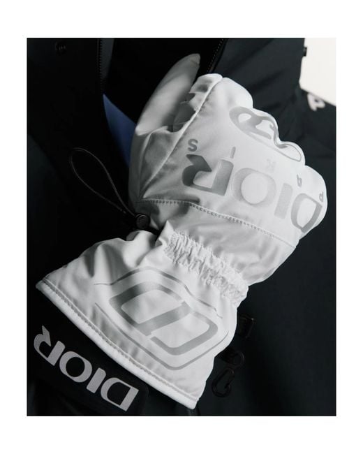 Dior White And Descente Ski Gloves for men