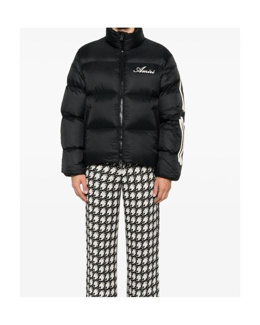 Amiri Black Bones Logo Patch Padded Jacket for men