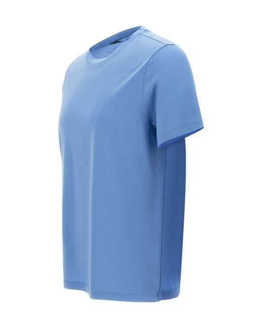 Kangra Cashmere Blue Kangra Crew Neck Short Sleeve T-Shirt for men