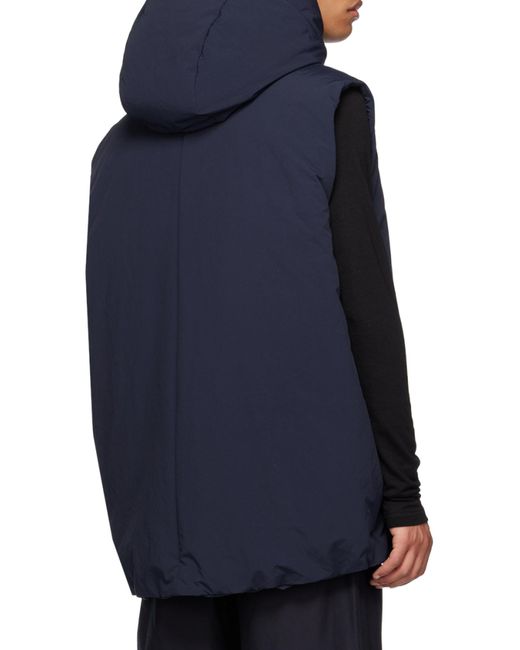 Jil Sander Blue Zip-Up Gilet for men
