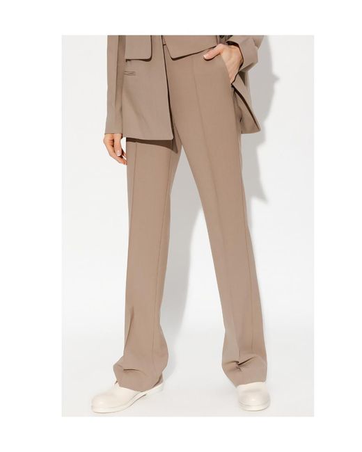 Helmut Lang Natural Straight-Leg Tailored Trousers