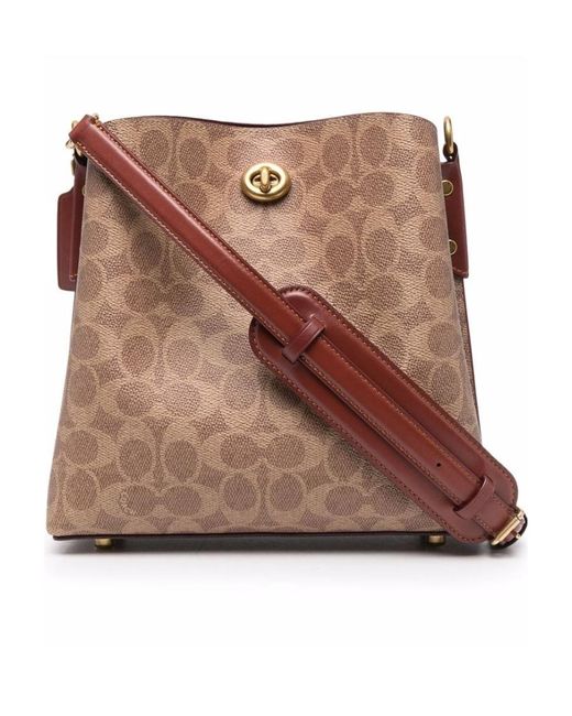 COACH Brown Willow Bucket Bag