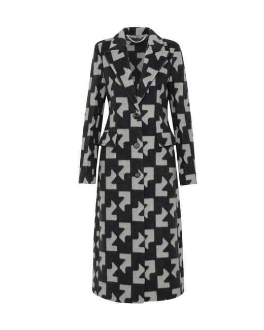 Off-White c/o Virgil Abloh Black Geometric Patterned Coat