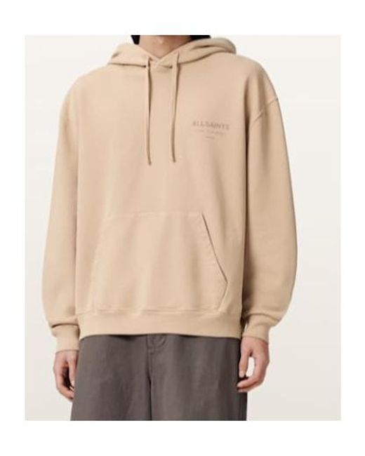 AllSaints Natural Xander Long Sleeve Cotton Hoodie for men