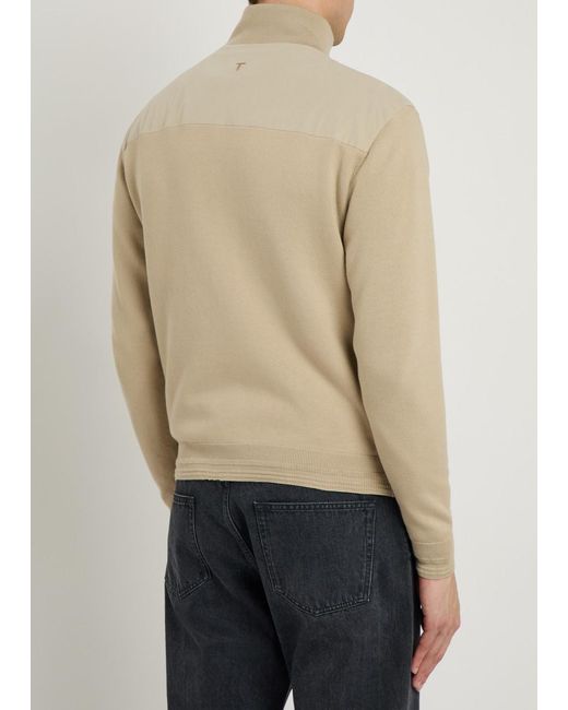 Tod's Natural Ribbed-Knit And Cotton Jacket for men