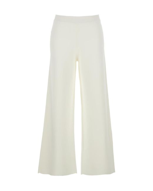 P.A.R.O.S.H. White Wide-Leg Casual Pants