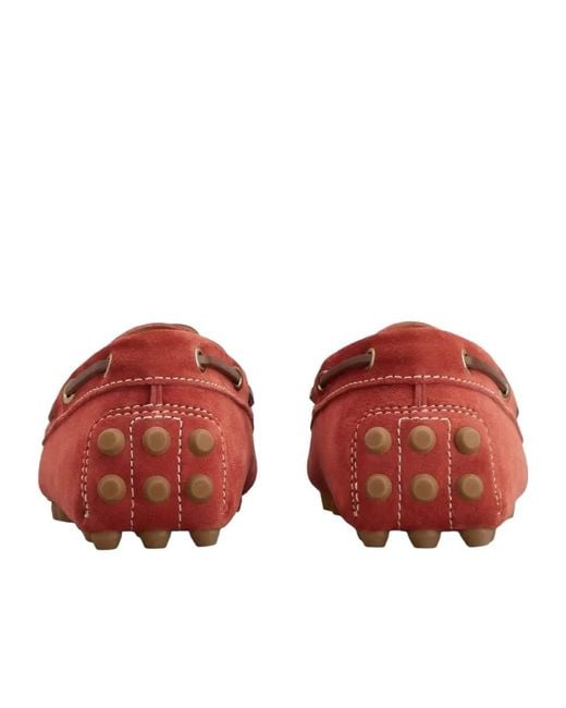Tod's Red Boat Gommino Bubble Flat Shoes