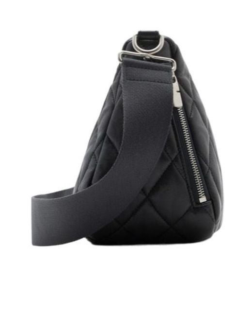 Burberry Black Shield Diamond-Quilted Shoulder Bag