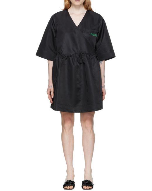 Ganni Black Y-Neck Dress