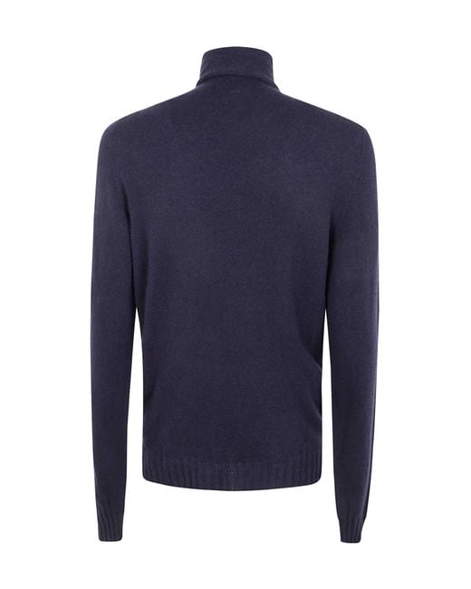 MD75 Blue Roll-Neck Knitted Top for men