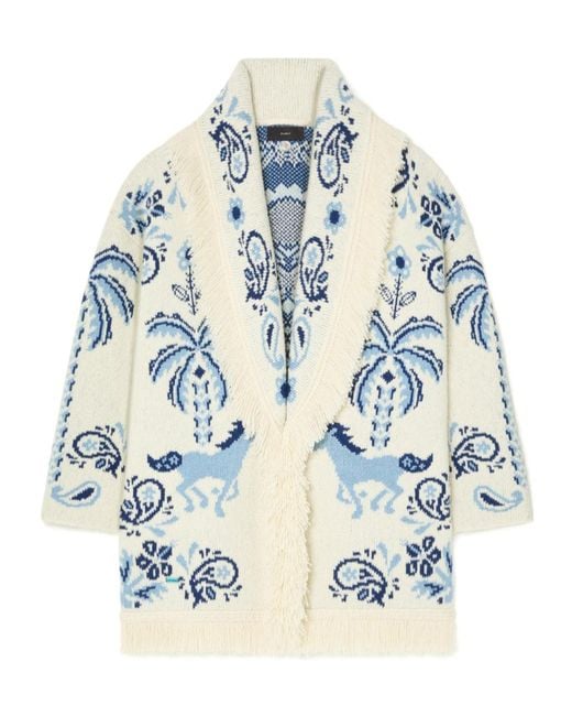 Alanui Blue Island Roots Foulard Cardigan