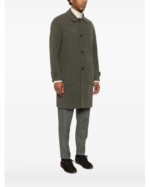 Eleventy Gray Button-Fastening Coat for men
