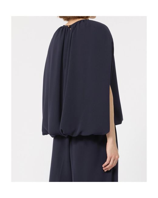 Max Mara Blue Gathered Blouse