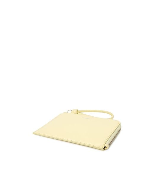 Jil Sander Natural Zipper Card Holder