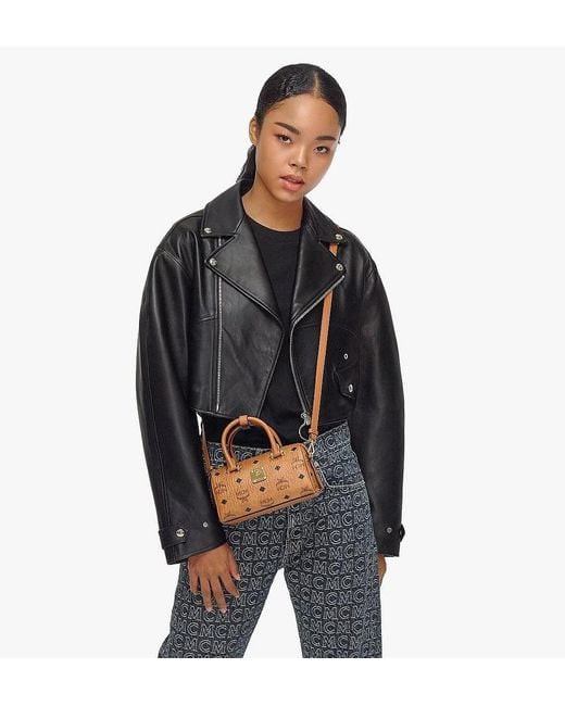 MCM Brown Logo Print Tote Bag