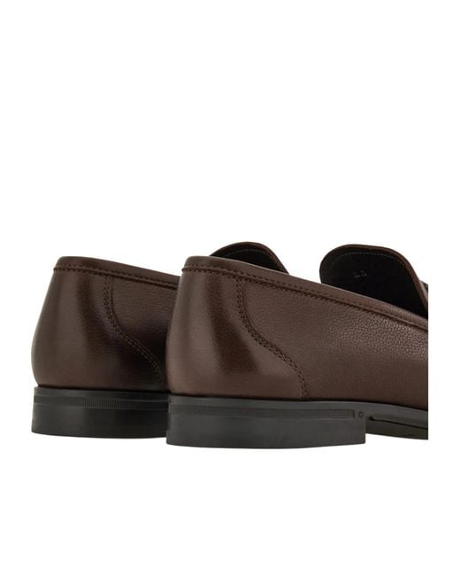 Ferragamo Brown Ferragamo Caspian Woven Detail Loafers for men