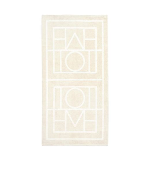 Totême  White Monogram Jacquard Towel
