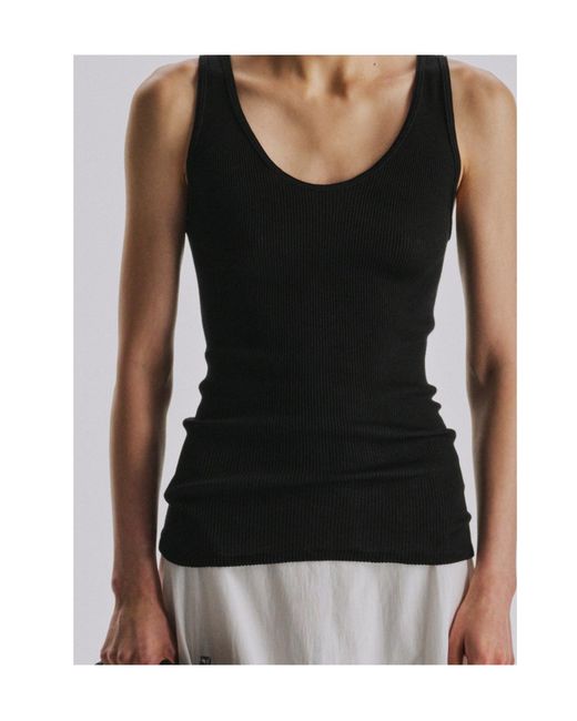 The Row Black Danel Ribbed-Knit Vest