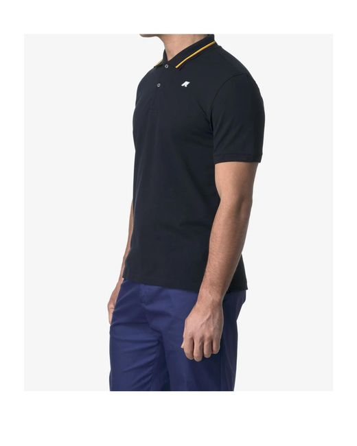 K-Way Blue Logo Patch Short-Sleeved Polo Shirt for men