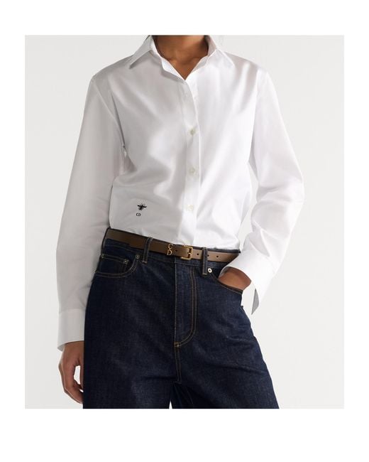 Dior White Saddle Loop Belt