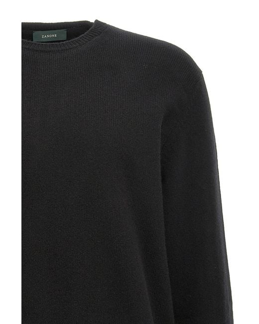 Zanone Black Crewneck Knitted Jumper for men