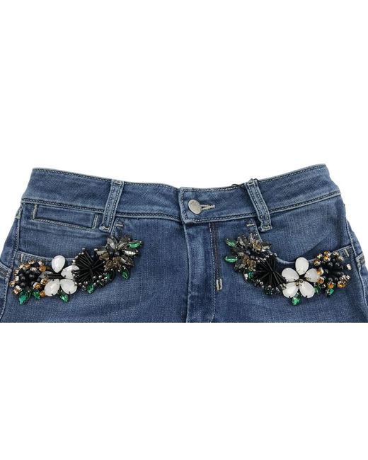Sportmax Blue Logo Details Jeans