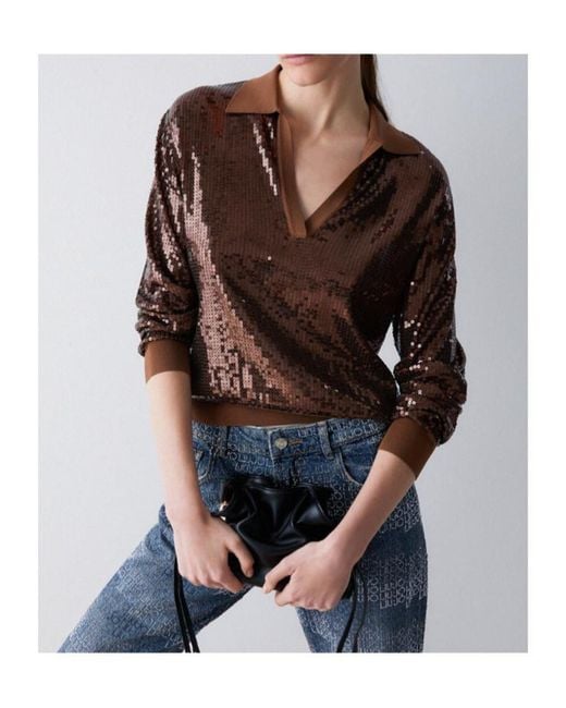 Liu Jo Blue Sequins Jumper
