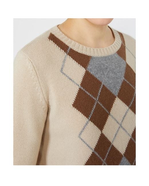 Max Mara Natural Diamond Pattern Knit Sweater