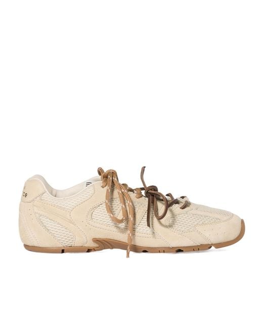 Miu Miu Natural New Balance X 530 Sl Suede And Mesh Sneakers
