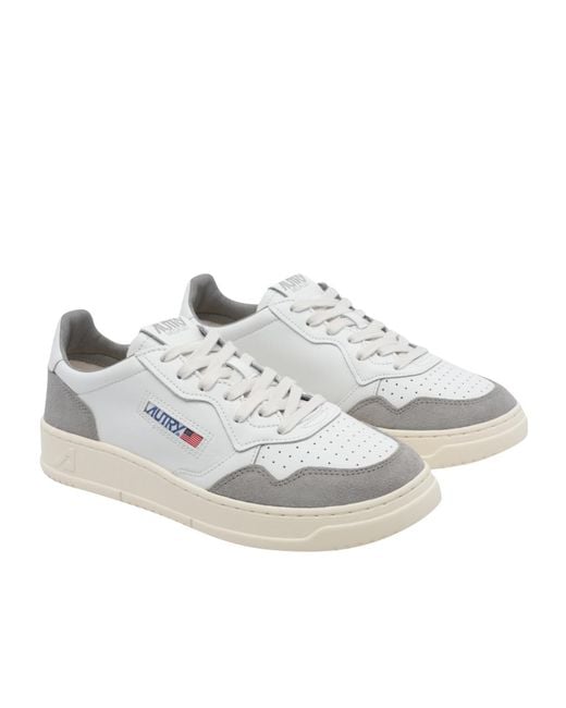 Autry White Medalist Low-Top Sneakers for men