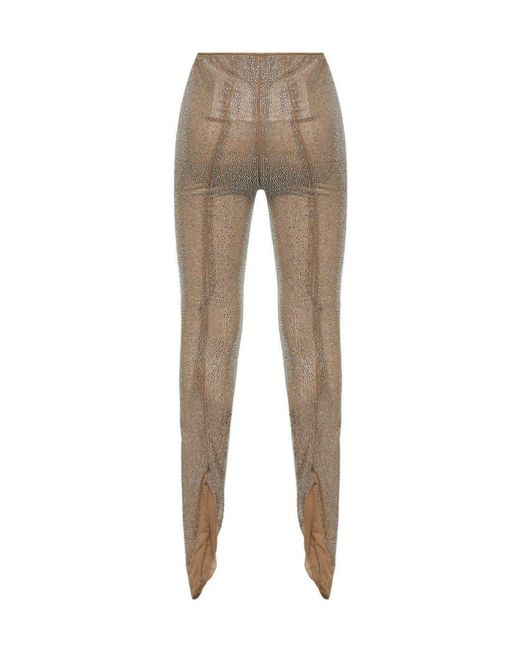 GIUSEPPE DI MORABITO Natural Embellished Leggings