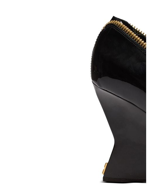 Balmain Black Zip Wedge Pumps