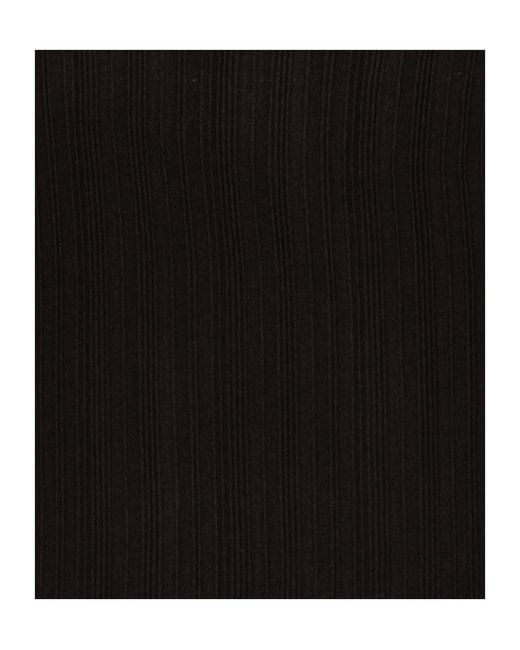 Alysi Black Ribbed-Knit High-Neck Sweater