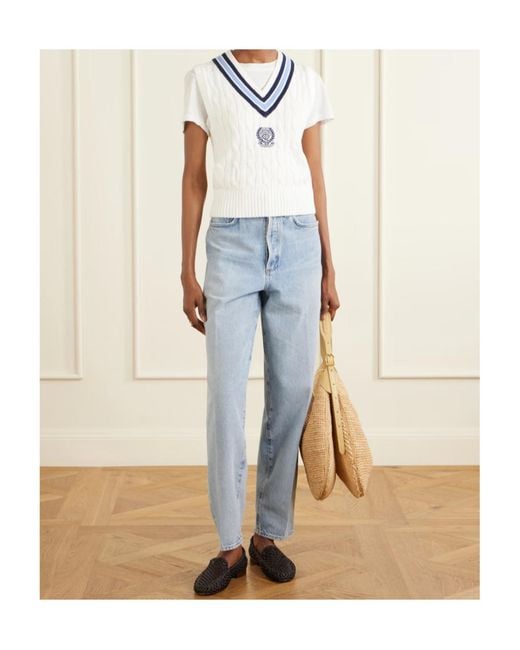 Polo Ralph Lauren White Woven Shoulder Bag