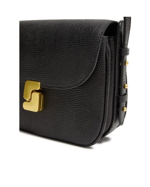 Soeur Black Flap Shoulder Bag