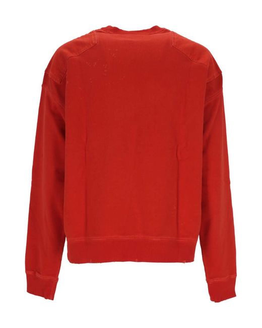 DSquared² Red Logo-Printed Long-Sleeved Crewneck Sweatshirt for men