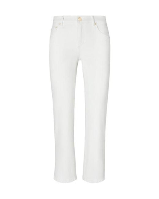 Tory Burch White Kick Flared Jeans