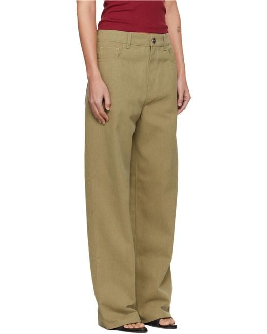 Rohe Green Wide-Leg Five-Pocket Pants